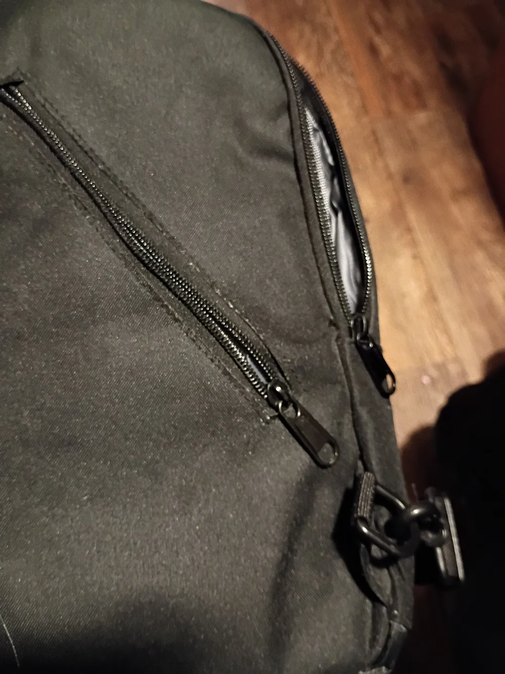 Black Men's Sling Backpack with Reflective Accent